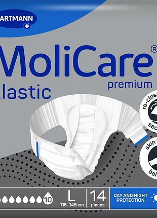 Подгузники ночные molicare premium elastic 10 капель размер l, для взрослых, страдающих недержанием, 14шт/пак