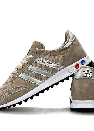 Adidas la trainer dark sand white 7
