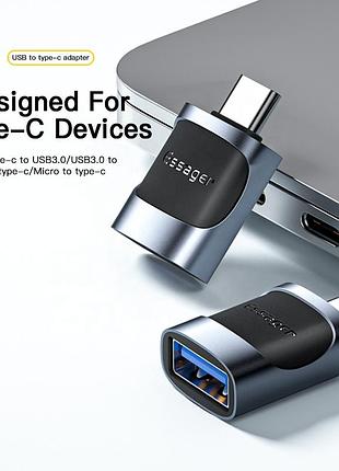 Адаптер essager usb/ type-c usb 3.0 a blue 2