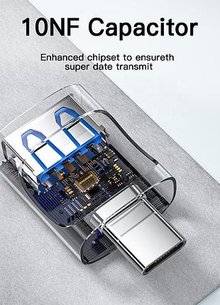 Адаптер essager usb/ type-c usb 3.0 a blue 3