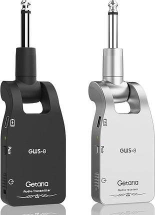 Перезаряжаемая гитарная беспроводная система getaria gws-8 2.4ghz цифровая гитарная система