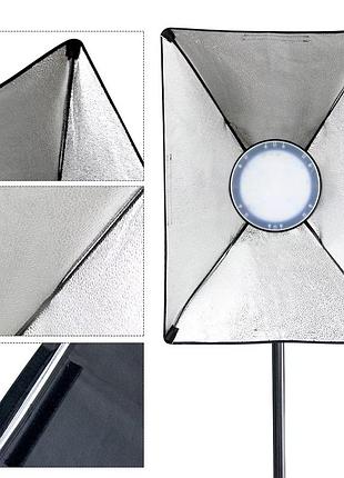 Постоянный студийный led свет с софтбокс 50х70см 48w prolighting