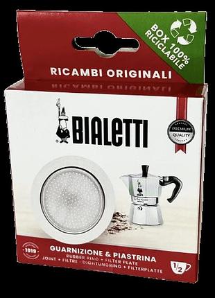 Набір для bialetti 1/2 cup la mokina, ущільнювач + фільтр для гейзерної кавоварки
