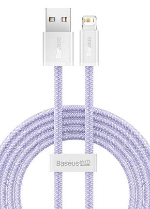 Кабель lightning для айфону 2.4а 2м фіолетовий baseus dynamic 2 cald040105