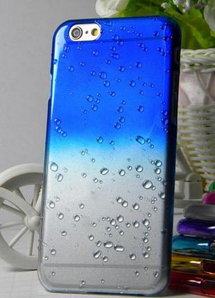 Синий чехол с эффектом росы для iphone 6/6s