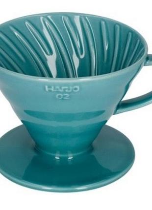 Керамічний пуровер hario v60 02 turquoise бірюзовий