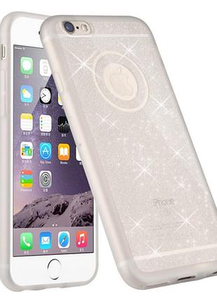 Силіконовий блискучий срібний чохол для iphone 5/5s