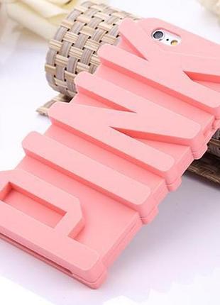 Силіконовий чохол pink для iphone 6/6s victorias secret 3d