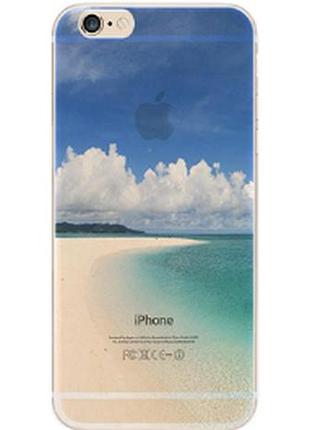 Прозорий пластиковий чохол "пляж" iphone 6/6s в 3d