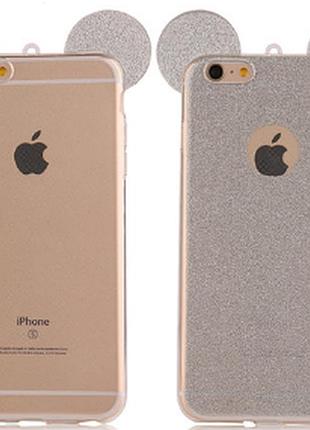 Силіконовий срібний чохол для iphone 6/6s подвійний