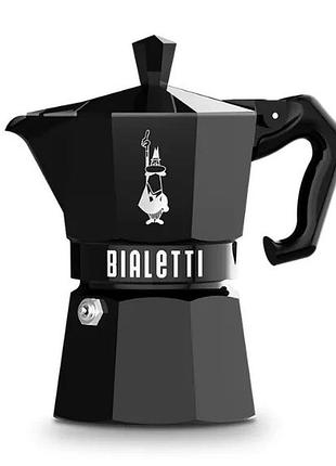 Гейзерна кавоварка bialetti moka express 130 мл. 3 чашки exclusive black