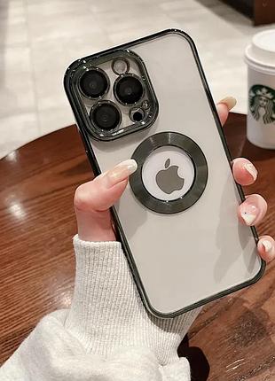 Силіконовий прозорий чохол для iphone 13pro max чорний