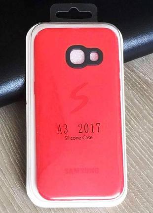 Чехол-накладка silicone case для samsung galaxy a3 2017 / a320 красный