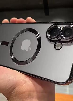 Силиконовый захисний чехол для iphone 16 черний magsafe