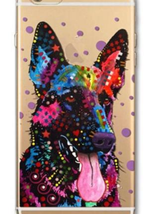 Силиконовый чехол овчарка для iphone 6/6s