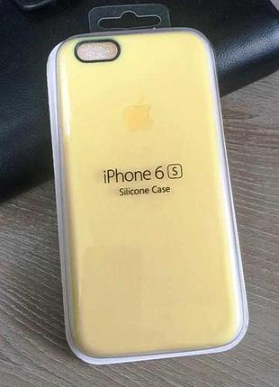 Мягкий цветной силиконовый чехол-накладка для iphone 6/6s желтый