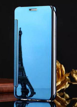 Чехол-книжка samsung galaxy j7 2015 зеркальный голубой