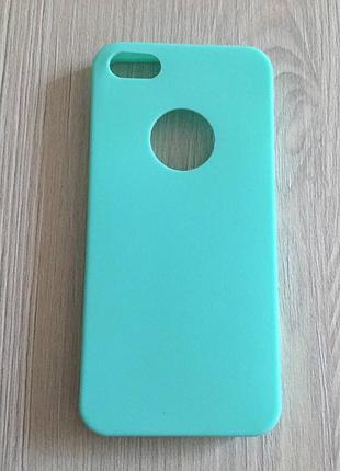 Силиконовый бирюзовый чехол для iphone 5/5s