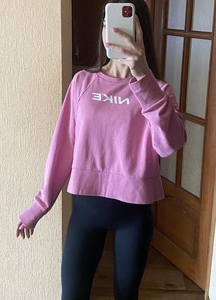 Жіночий рожевий оверсайз світшот спортивна кофта nike dry fit