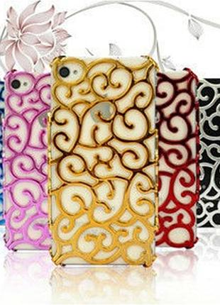 Чехол пластик+метал для iphone 5/5s срібний і чорний