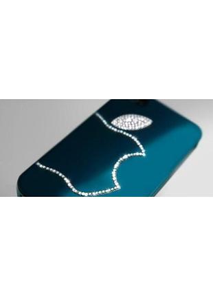 Чехол с камнями swarovski "яблоко" берюза