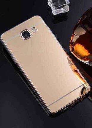 Дзеркальний золотий силіконовий чохол для samsung galaxy a7 2016