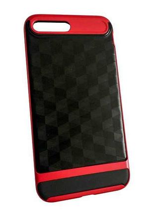 Противоударный рельефный чехол-бампер для apple iphone 7/8 plus красный