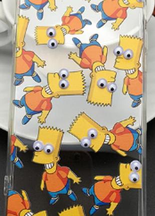Силиконовый чехол "барт симпсон" с бегающими глазами для iphone 6/6s