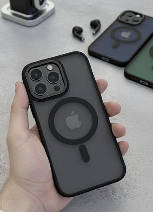 Силиконовий захисний чехол magsafe для iphone 14pro чорний