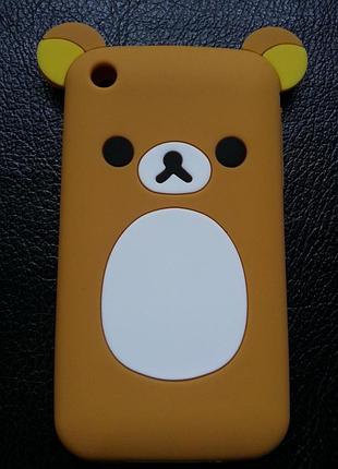 Силіконовий чохол "ведмедик коричневий rilakkuma" iphone 3/3s