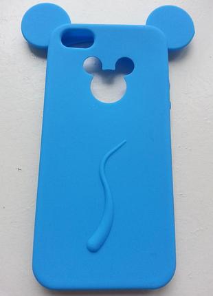 Силіконовий чохол міккі маус на iphone 5/5s блакитний