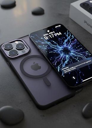 Фіолетовый чехол для iphone 13 pro max magsafe матовый