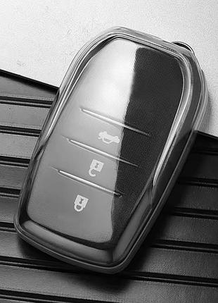 Прозрачнй силиконовий чехол на ключи для toyota rav4 crown hilux fortuner camry land cruiser 300 prado