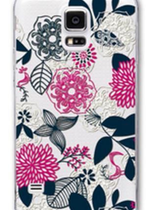 Прозорий силіконовий чохол з малюнком для samsung galaxy s4 i9500
