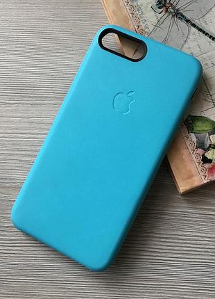 Голубой чехол apple iphone 7+/8+ под кожу