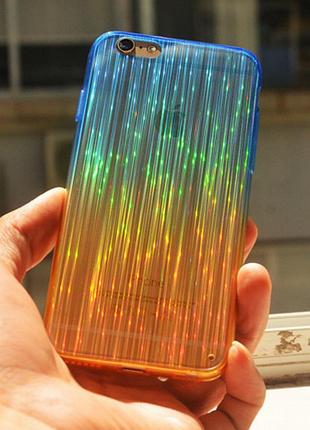 Силиконовый синий чехол блестящий для iphone 5/5s