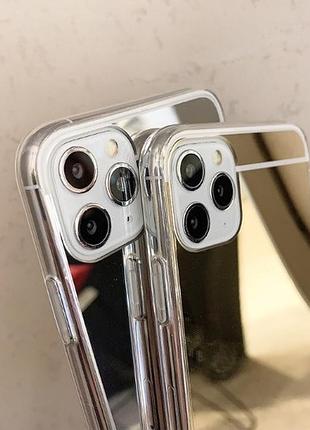 Зеркальный золотой силиконовый чехол iphone 15pro противоударный