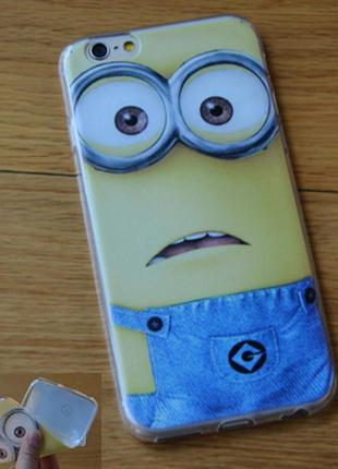 Силиконовый чехол миньон для iphone 6/6s