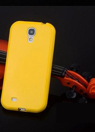 Силиконовый желтый чехол для samsung galaxy s4