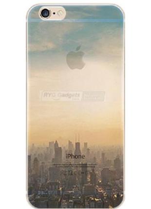 Прозорий пластиковий чохол "ранок у місті" iphone 6/6s в 3d