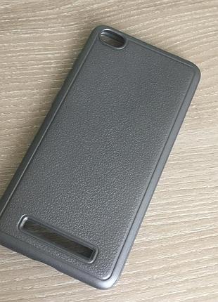 Серый матовый силиконовый чехол xiaomi redmi 4a в упаковке