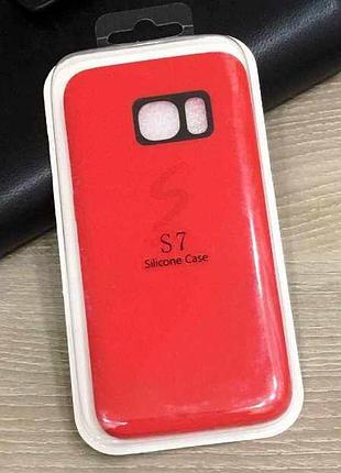 Матовый силиконовый чехол silicon case для samsung galaxy s7 красный