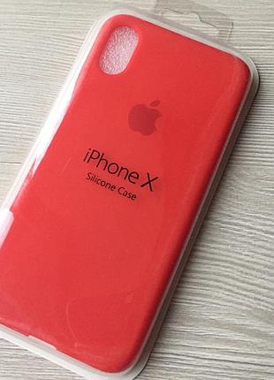 Силиконовый красный чехол для iphone x xs в упаковке