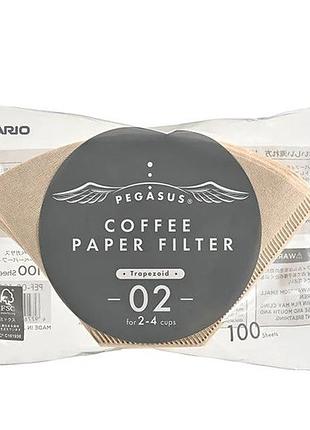 Фильтры hario pegasus coffee paper filter 02 натуральные