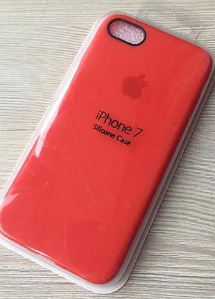 Силиконовый красный чехол для iphone 7/8 в упаковке