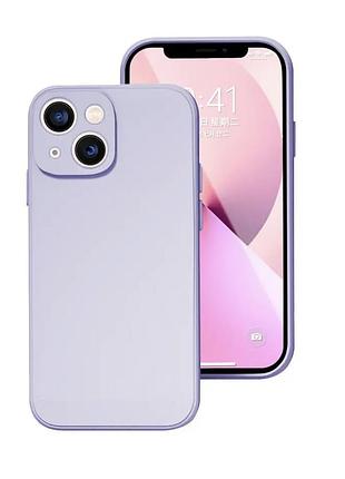 Cиреневый силиковый фирменный чехол для iphone 14