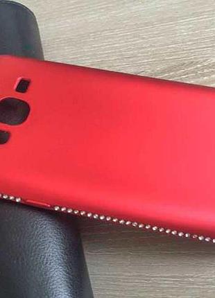 Матовый цветной tpu чехол-накладка со стразами для samsung galaxy j3 (2016)