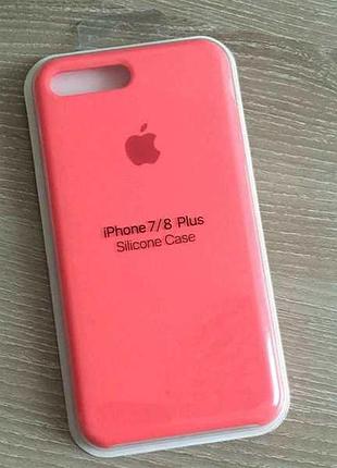Кольоровий чохол-накладка silicone case soft touch для iphone 7 plus / iphone 8 plus (5.5") рожевий