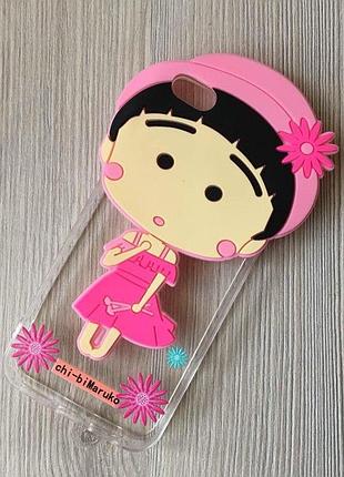 Чехол с maruko в розовом для iphone 5/5s силиконовый