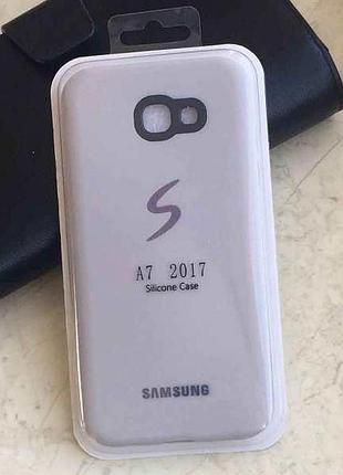 Матовый силиконовый чехол для samsung galaxy a7 (2017) a720 бежевый